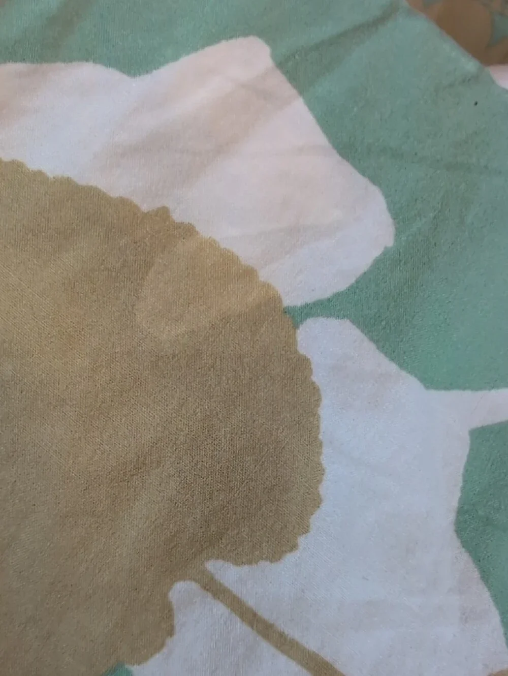 West Elm Pressed Leaves Duvet Comforter Cover Floral Mint, Gold Full/Queen